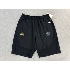 NWT Washington Huskies Adidas Football Practice Shorts (Men's Medium) Black